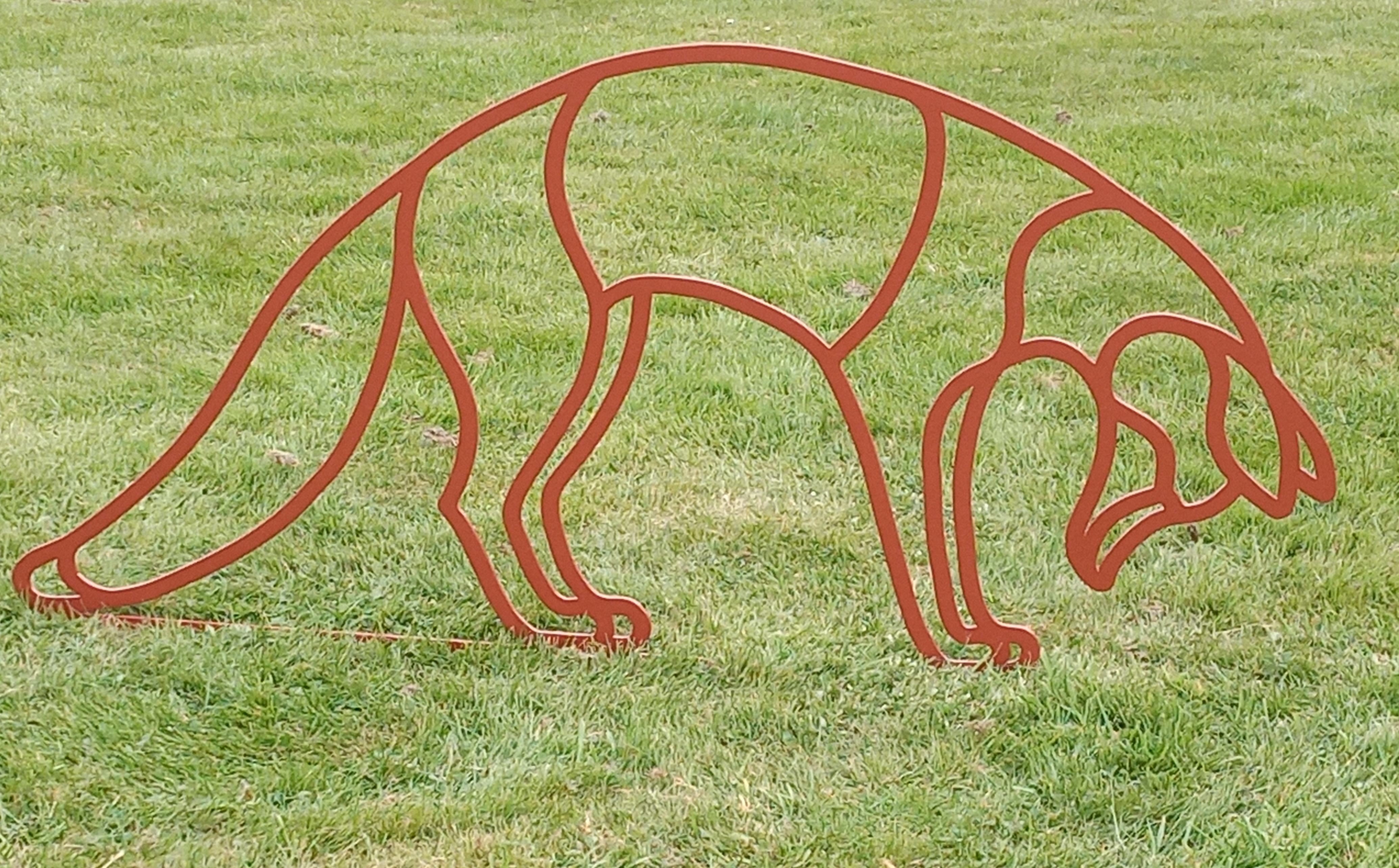 steel fox sculpture by Henrietta Bud